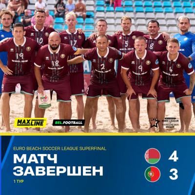🔥Пляжная сборная Беларуси обыграла португальцев в первом туре Суперфинала Евролиги